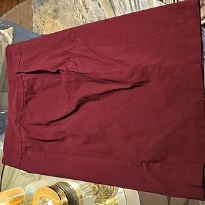 Burgundy knee length skirt size M